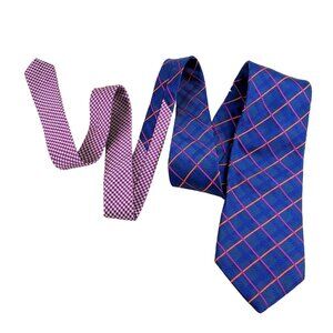 Tommy Hilfiger Men's Silk Multicolor Plaid & Houndstooth Tie NICE!